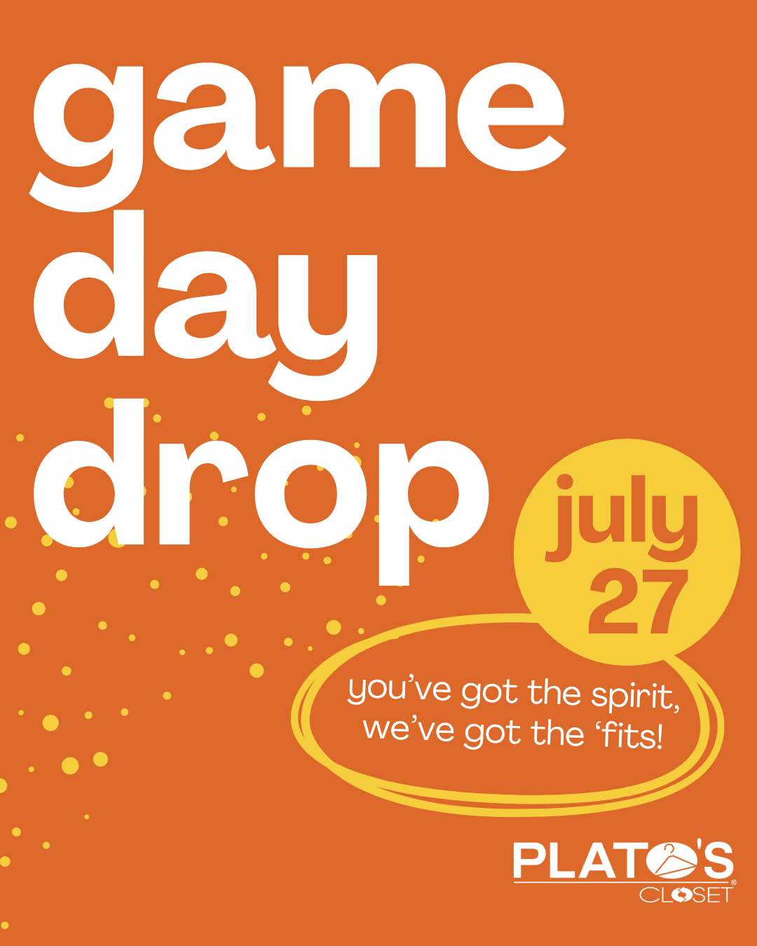 Game day Drop: July 27. Dropping football gear